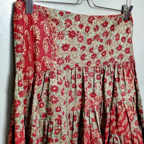 Chaps Floral Skirt Womens Size Small Midi Tiered Floral Lined Boho Western - Picture 3 of 7